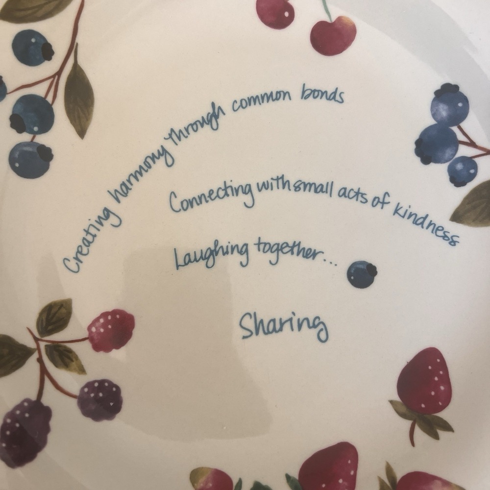 Longaberger Pottery Berry Serving Plate Thoughtful Words Verse 11 1/4" Ceramic - Picture 4 of 6
